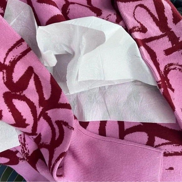 NWT Anthropologie Maeve V-Neck  Hearts Print Cardigan Sweater - Picture 10 of 13